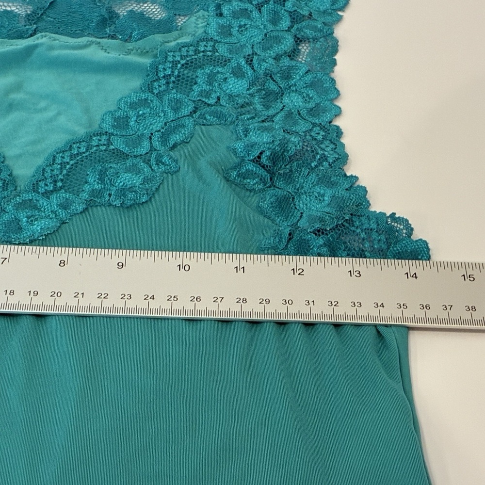 Fredericks Y2K 90s Green Lace V-neck Coquette Tank Top Size S Fairy Layer Sexy - Picture 13 of 14
